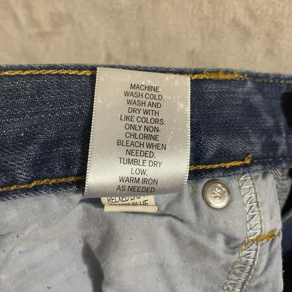 Banana Republic Jeans Mens 36x32 Relaxed Fit‎ Wide Leg Blue Denim Medium Wash